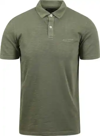 Suitable Marc o'polo poloshirt melange olijfgroen aanbieding