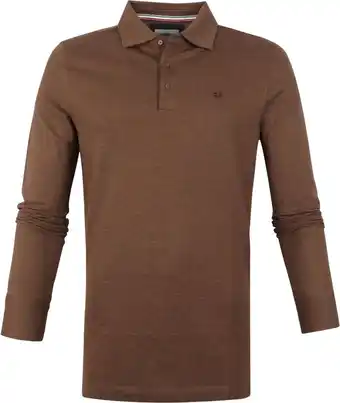 Suitable Giordano long sleeve polo luke signature bruin aanbieding