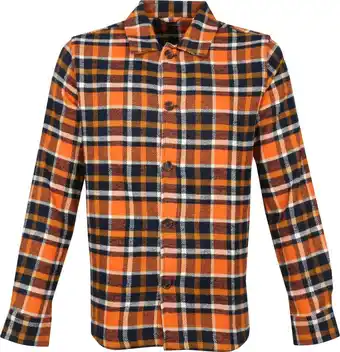 Suitable Knowledgecotton apparel overshirt ruit oranje aanbieding