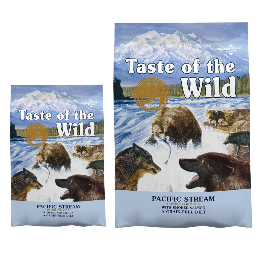 12,2kg +2kg gratis! pacific stream canine taste of the wild