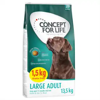 Zooplus 12 kg + 1,5 kg gratis! 13,5 kg concept for life hondenvoer - large adult (12 + 1,5 kg) aanbieding