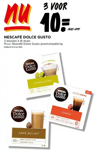 Jumbo NESCAFÉ DOLCE GUSTO 3 doosjes à 16 stuks aanbieding