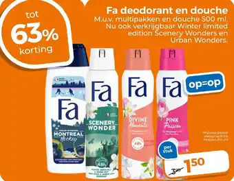 Trekpleister Fa deodorant en douche 500 ml aanbieding