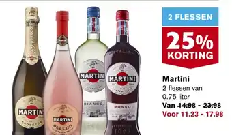 Hoogvliet Martini 2 flessen van 0.75 liter aanbieding