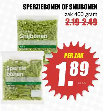 MCD Supermarkt Sperziebonen of snijbonen aanbieding