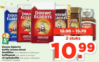 PLUS Douwe egberts koffie aroma rood aanbieding