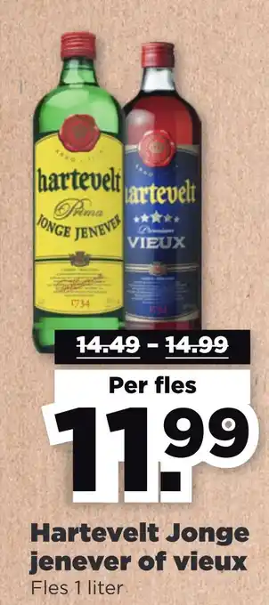 PLUS Hartevelt jonge jenever of vieux aanbieding