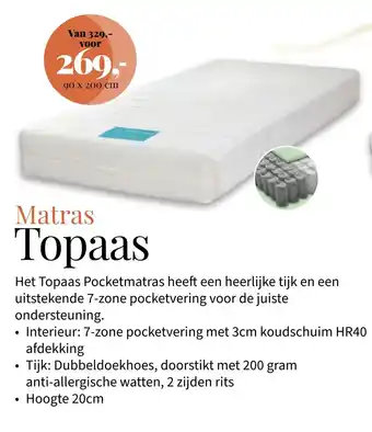 Preston Matras topaas aanbieding