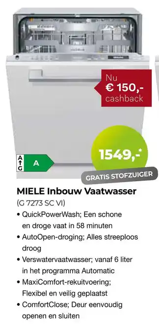 EP Beerepoot MIELE Inbouw Vaatwasser (G 7273 SC VI) aanbieding