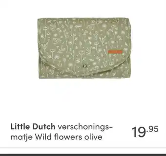 Baby & Tiener Little Dutch Verschoningsmatje Wild Flowers olive aanbieding