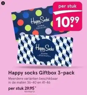 Etos Happy socks Giftbox 3-pack aanbieding