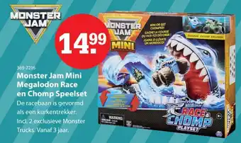 Marskramer Monster Jam Mini Megalodon Race en Chomp Speelset aanbieding