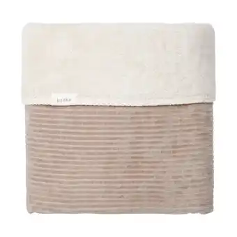 Babypark Koeka vik teddy eenpersoonsdeken - clay aanbieding