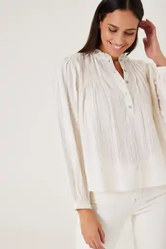 Jeans Centre Garcia blouse gebroken wit aanbieding