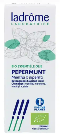 De Online Drogist Ladrôme pepermunt olie bio 10ml aanbieding