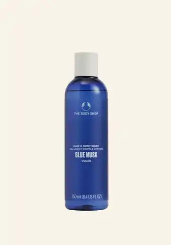 The Body Shop The body shop blue musk hair and body wash 250 ml aanbieding