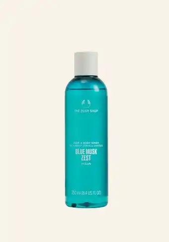 The Body Shop The body shop blue musk zest hair and body wash 250 ml aanbieding