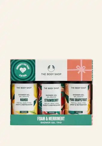 The Body Shop The body shop foam & merriment shower gel trio aanbieding