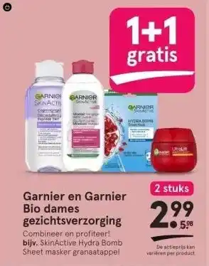 Etos Garnier en Garnier Bio dames gezichtsverzorging aanbieding