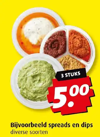 Boni Bijvoorbeeld spreads en dips 3 STUKS aanbieding