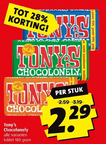 Boni Tony's Chocolonely 180 gram aanbieding