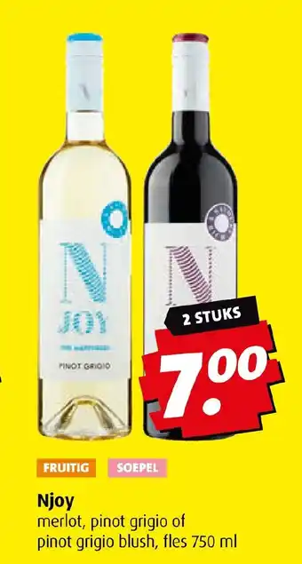 Boni Njoy 750 ml 2 STUKS aanbieding