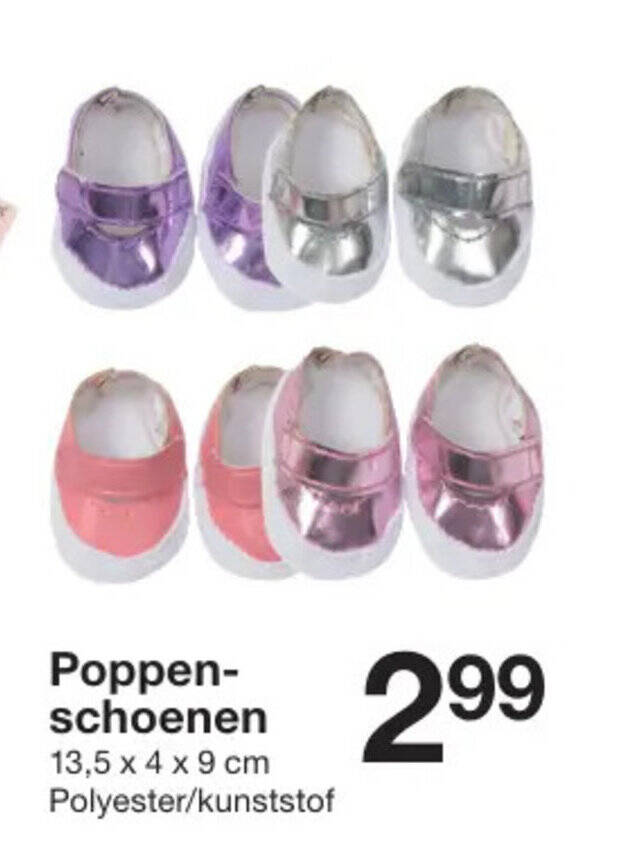 Poppen schoenen 13.5 x 4 x 9 cm aanbieding bij Zeeman