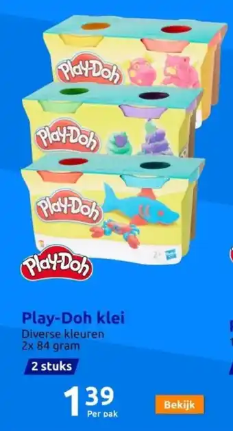 Action Play Doh klei 2x 84 gram 2 stuks aanbieding