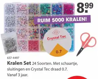 Marskramer Kralen Set 24 Soorten. Met schaartje, sluitingen en Crystal Tec draad 0.7. Vanaf 3 jaar. aanbieding