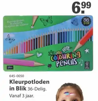 Marskramer Kleurpotloden in Blik 36-Delig. Vanaf 3 jaar. aanbieding