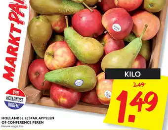 Dekamarkt Hollandse Elstar appels of Conference peren 1kg aanbieding