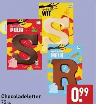 ALDI Chocolade letter . aanbieding