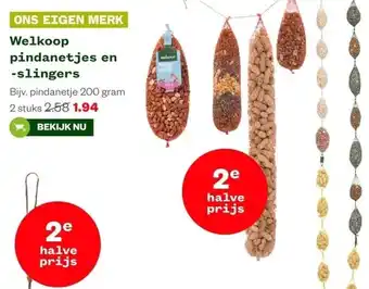 Welkoop Welkoop pindanetjes en -slingers aanbieding