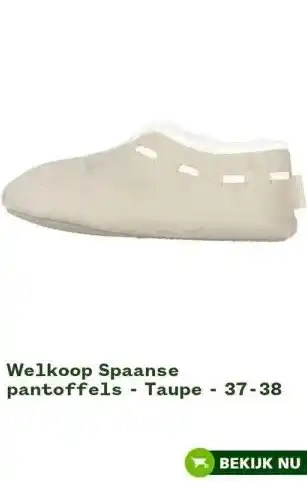 Welkoop Welkoop spaanse pantoffels - taupe - 37-38 aanbieding