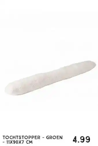 Xenos Tochtstopper - groen - 11x90x7 cm aanbieding