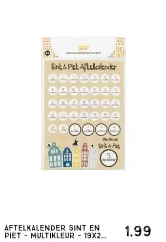 Xenos Aftelkalender sint en piet - multikleur - 19x26 cm aanbieding
