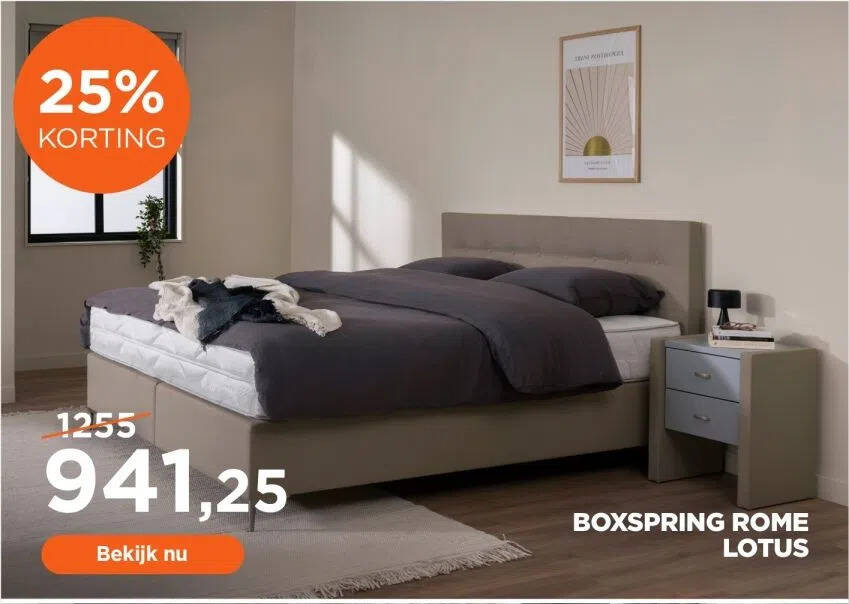Boxspring rome lotus aanbieding bij TotaalBED