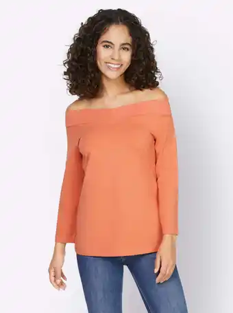 Heine Carmenshirt in papaya van heine aanbieding