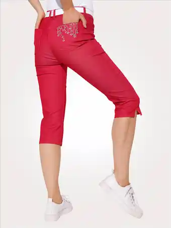 Klingel Capribroek met strassteentjes mona rood aanbieding