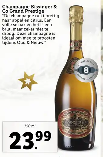 Lidl Champagne Bissinger & Co Grand Prestige 750 ml aanbieding