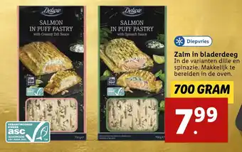 Lidl Zalm in bladerdeeg 700 gram aanbieding