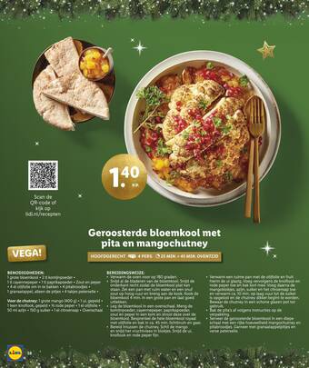 Lidl Geroosterde bloemkool met pita en mangochutney aanbieding