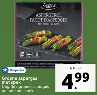 Lidl Groene asperges met spek aanbieding