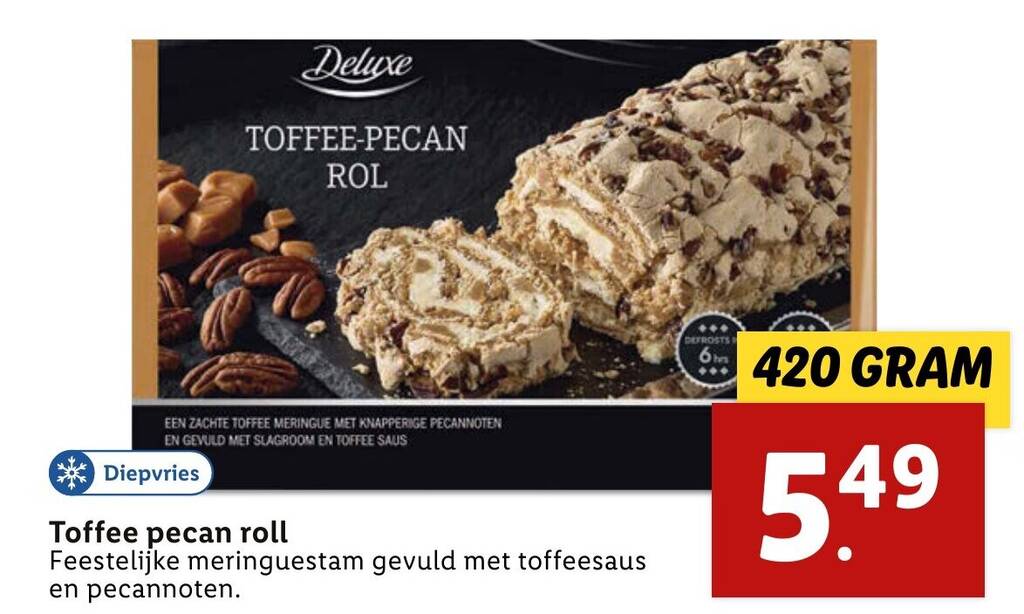 Toffee pecan roll 420 gram aanbieding bij Lidl