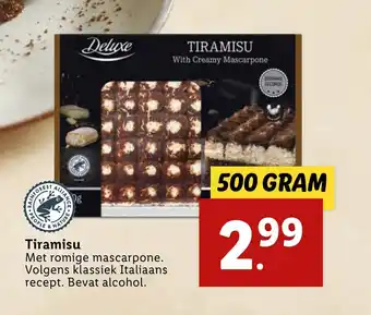 Lidl Tiramisu 500 gram aanbieding