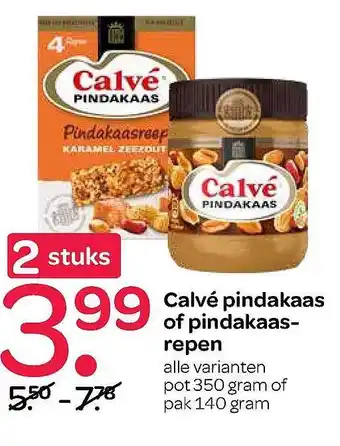 Spar Calvé Pindakaas Of Pindakaasrepen aanbieding