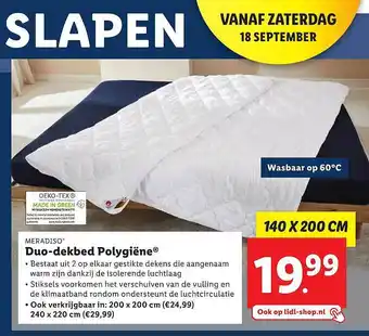 Lidl Meradiso® Duo-Dekbed Polygiëne® aanbieding