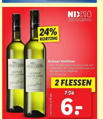 Lidl Grüner Veltliner 24% Korting aanbieding