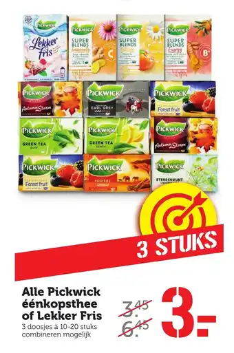 Coop Alle Pickwick Eenkopsthee of Lekker Fris aanbieding