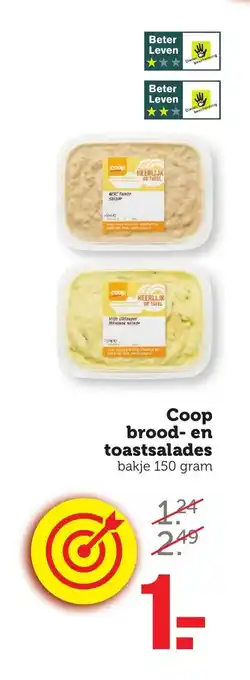 Coop Brood-en Toastsalades 150 gram aanbieding